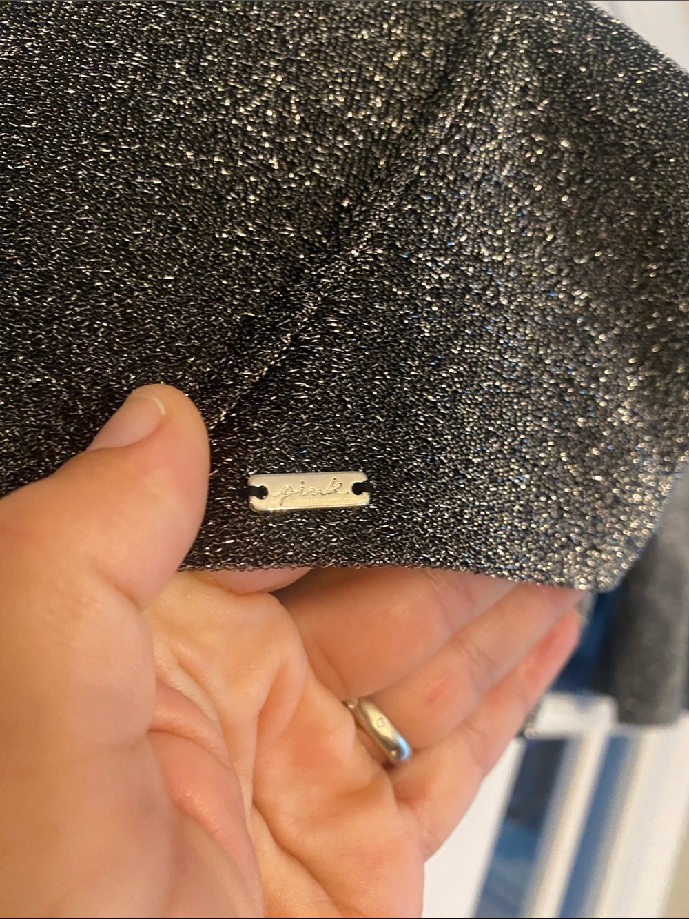 VS Sparkle Underwire Balconette Swim Top- Black / Silver Glitter - Picture 3 of 3